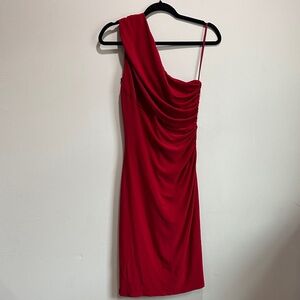 Lauren Ralph Lauren One-Shoulder Red Dress